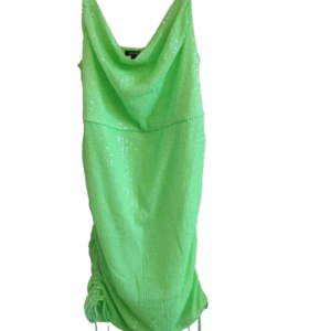 Wild Fable Sequin Dress Lime Green Ruched Small